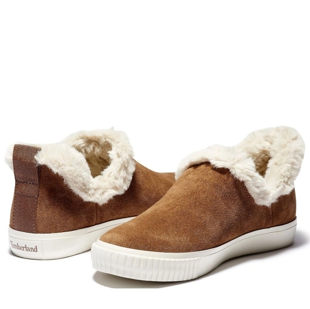 Timberland Women Skyla Bay A2CDJ Ankle Leather Faux fur 8.5 boots shoes